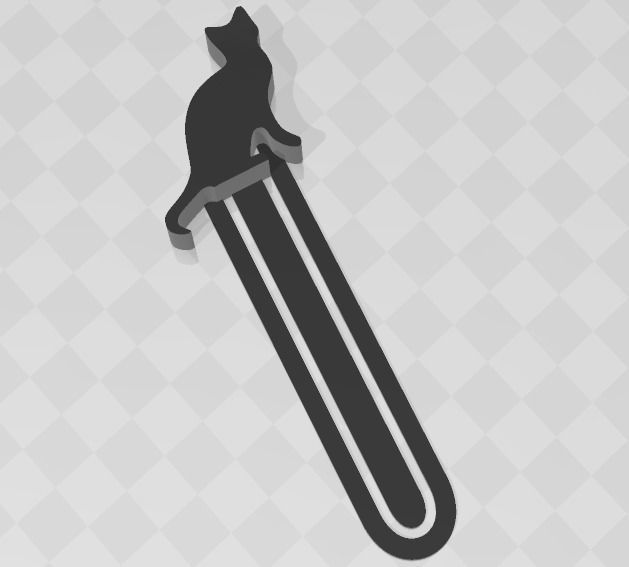 CAT BOOKMARK 3D print model_4
