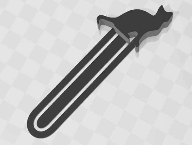 CAT BOOKMARK 3D print model_5