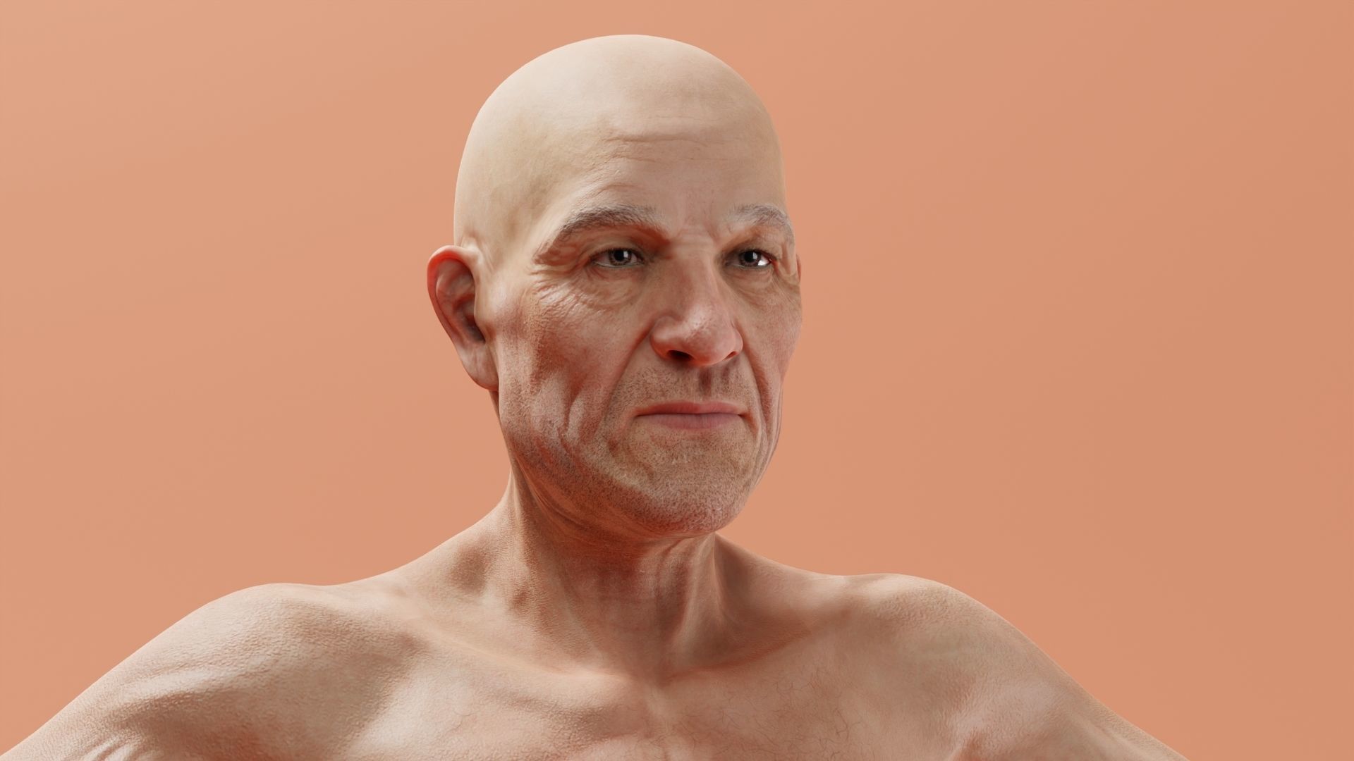 Realistic Male Character - Grand Pa K 3D model_1