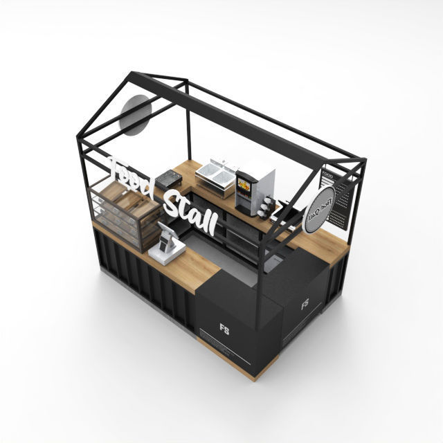 Booth Food Stall 3D model_3