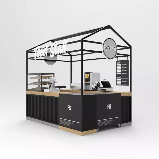 Booth Food Stall 3D model_0