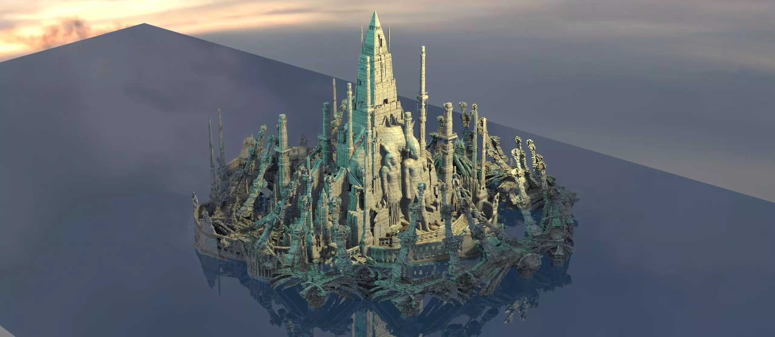 Luxor Pyramid complex 2 3D model_0