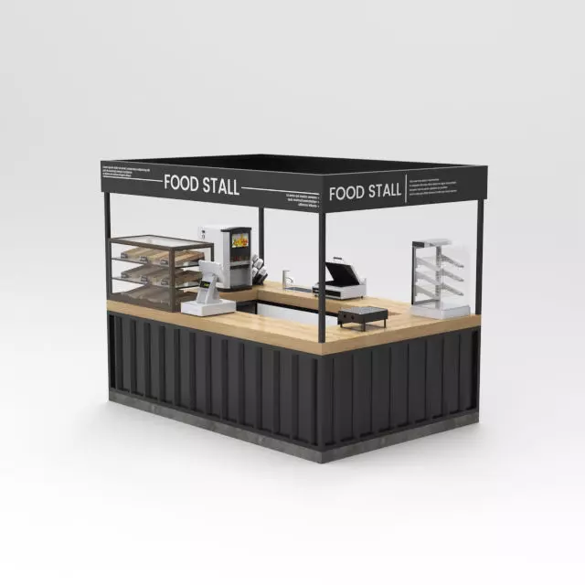 Booth Food Stall 2 3D model_0