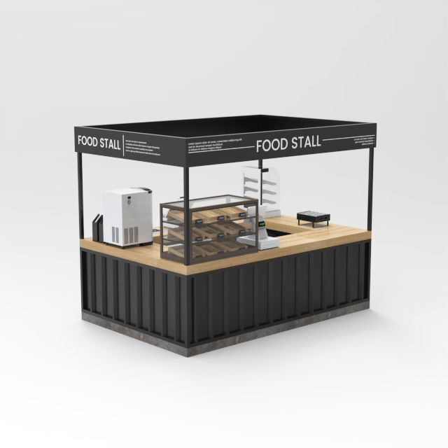 Booth Food Stall 2 3D model_1