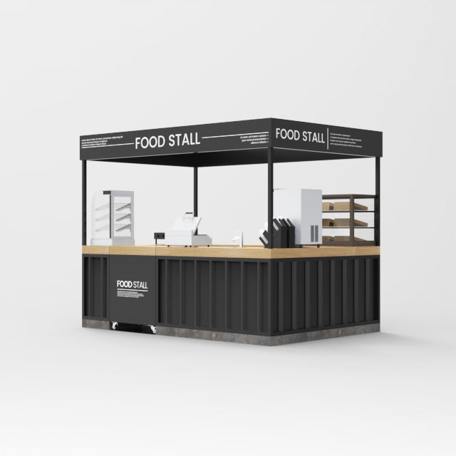 Booth Food Stall 2 3D model_4