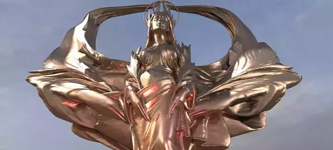 Golden Royal Queen Sculpture 