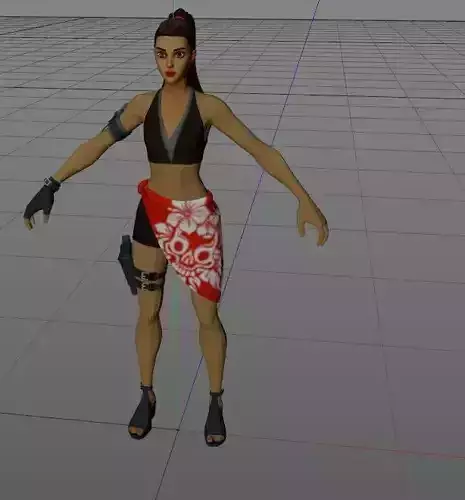 Sara Model woman in skirt and shorts