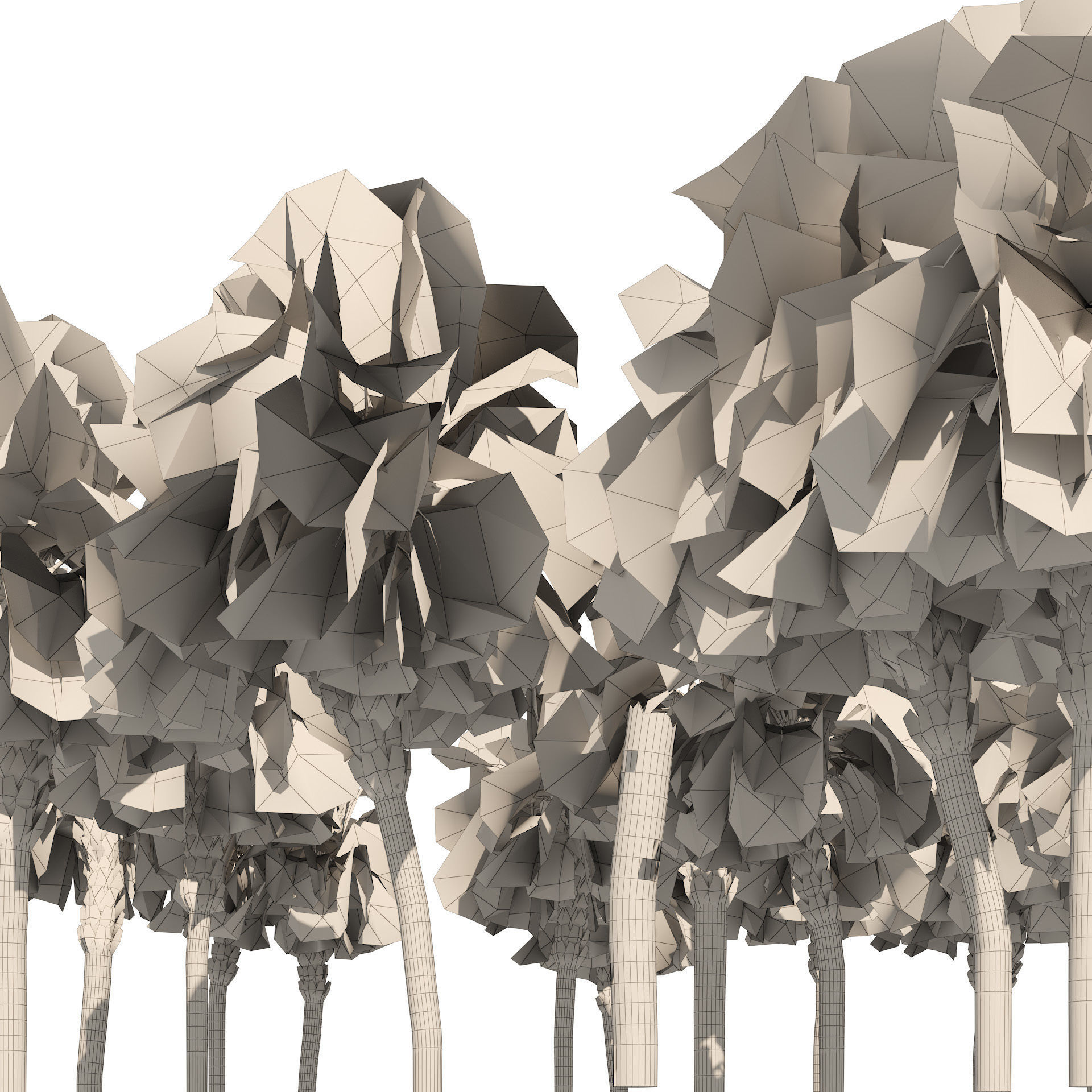 Low poly palmetto trees Low-poly 3D model_10