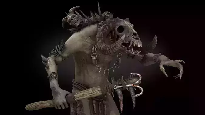 Wendigo Ram Rigged Low-poly 3D model