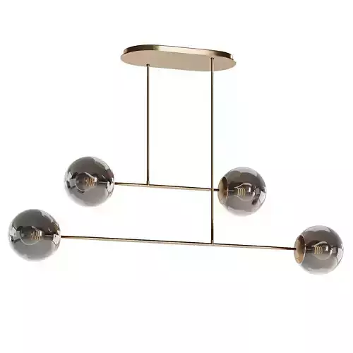 Hanglamp in metal en opaline glass 3D model