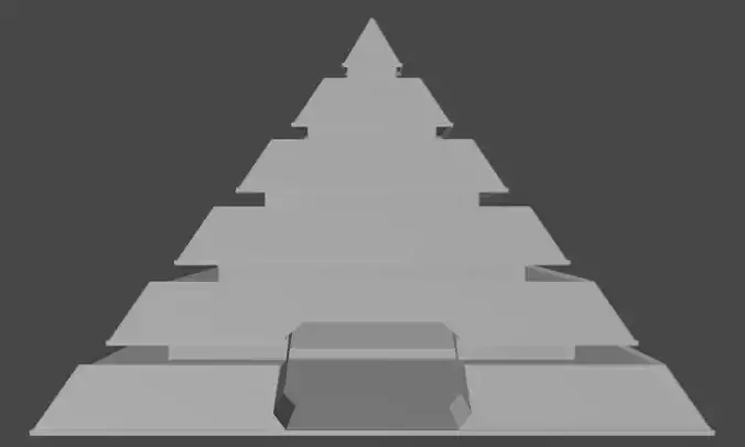 Pyramid with Squared Spike with Entrance Low-poly 3D model