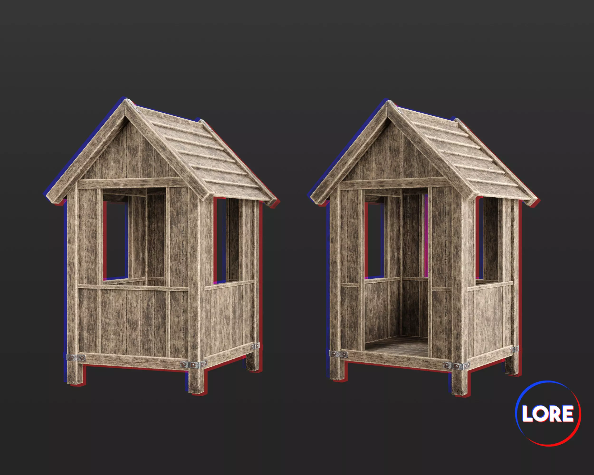 Medieval Defense Guardpost Large Low-poly 3D model_0