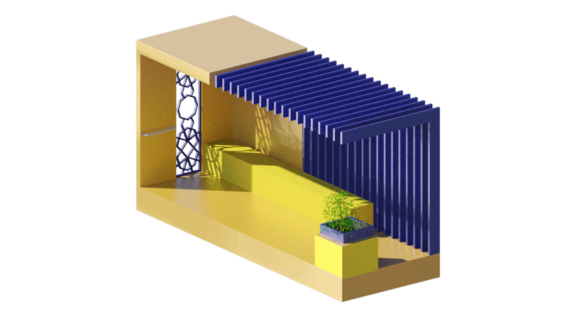 modern bus station 3D model_2