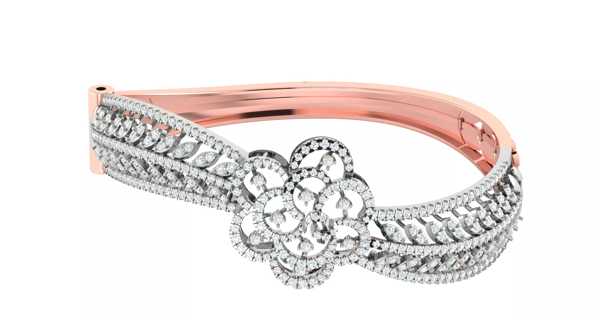 Women Bangle Bracelets Bracelet 3dm STL OBJ FBX Render Details 3D print model_0