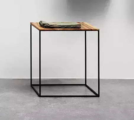 Table side made of wood and metal