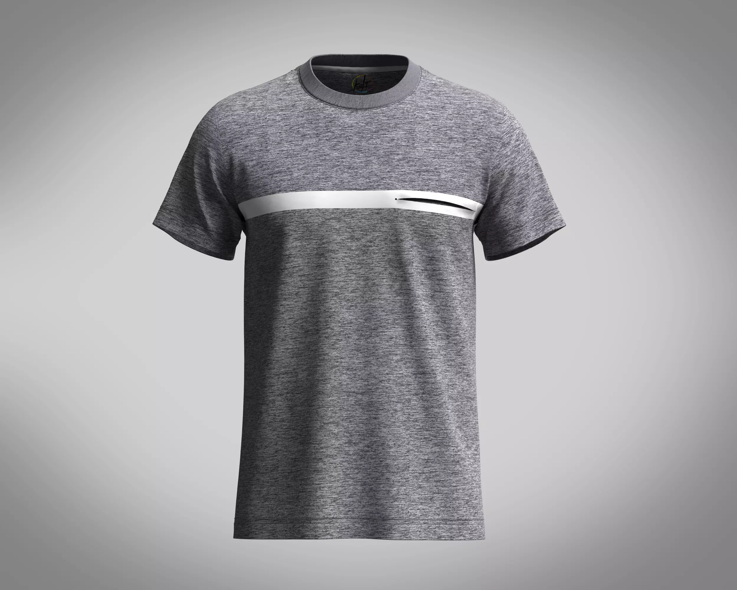 T-shirt Grey Marl Lewis 3D model_0