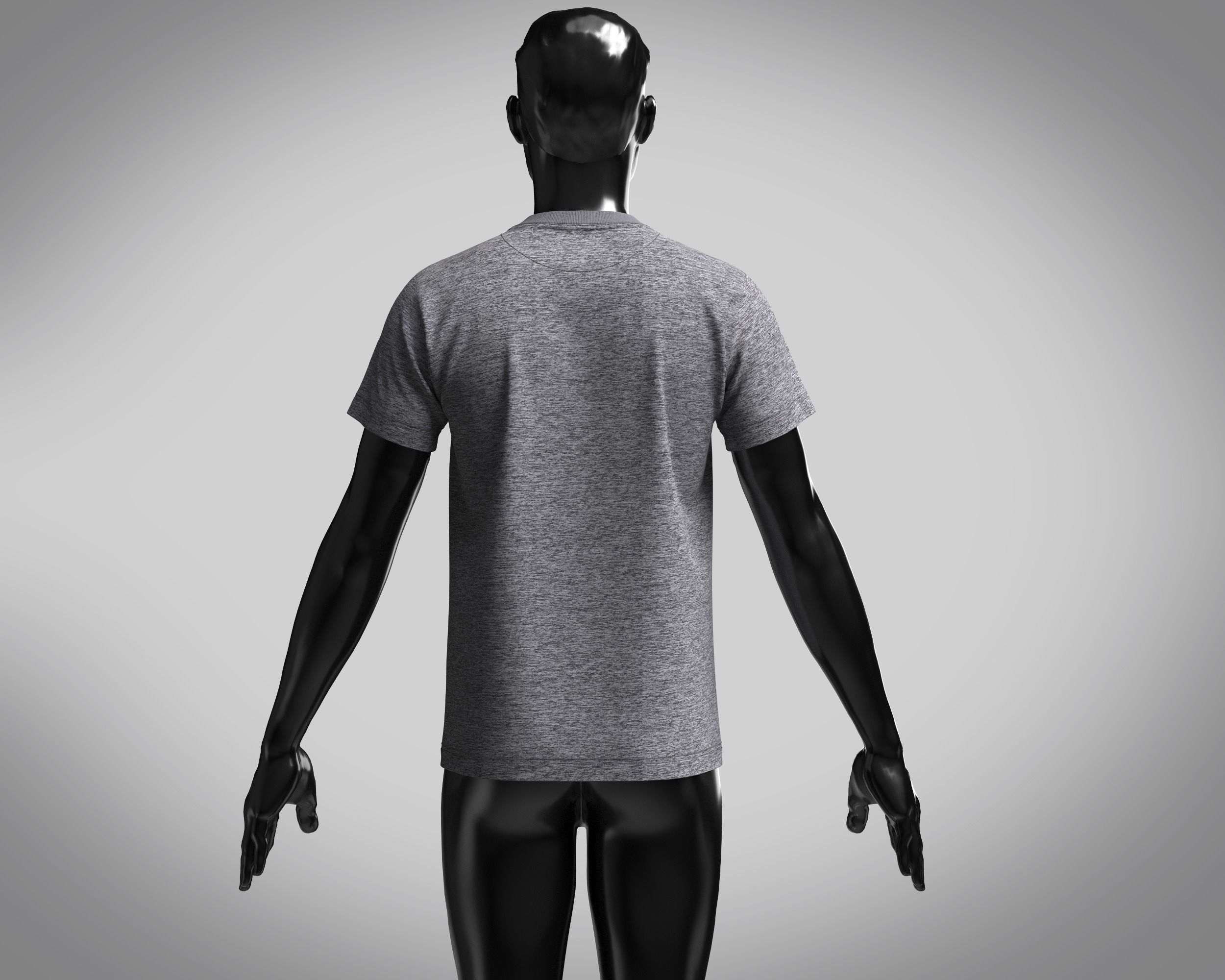 T-shirt Grey Marl Lewis 3D model_7