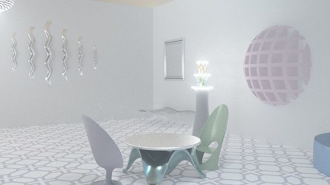 Futuristic interior 3D model