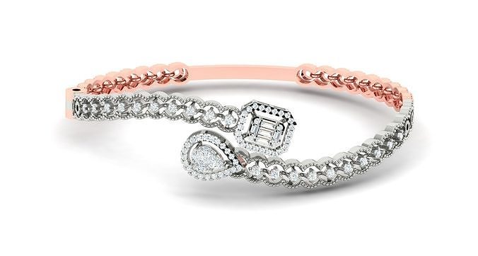 Women Bangle Bracelets Bracelet 3dm STL OBJ FBX Render Details 3D print model