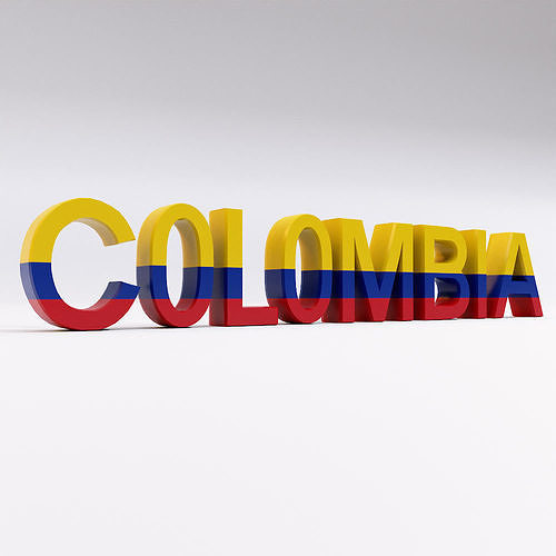 Colombia country name text 3d model  Low-poly 3D model