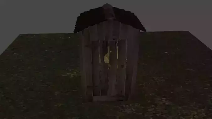 rustic outhouse with two candles and toilet paper