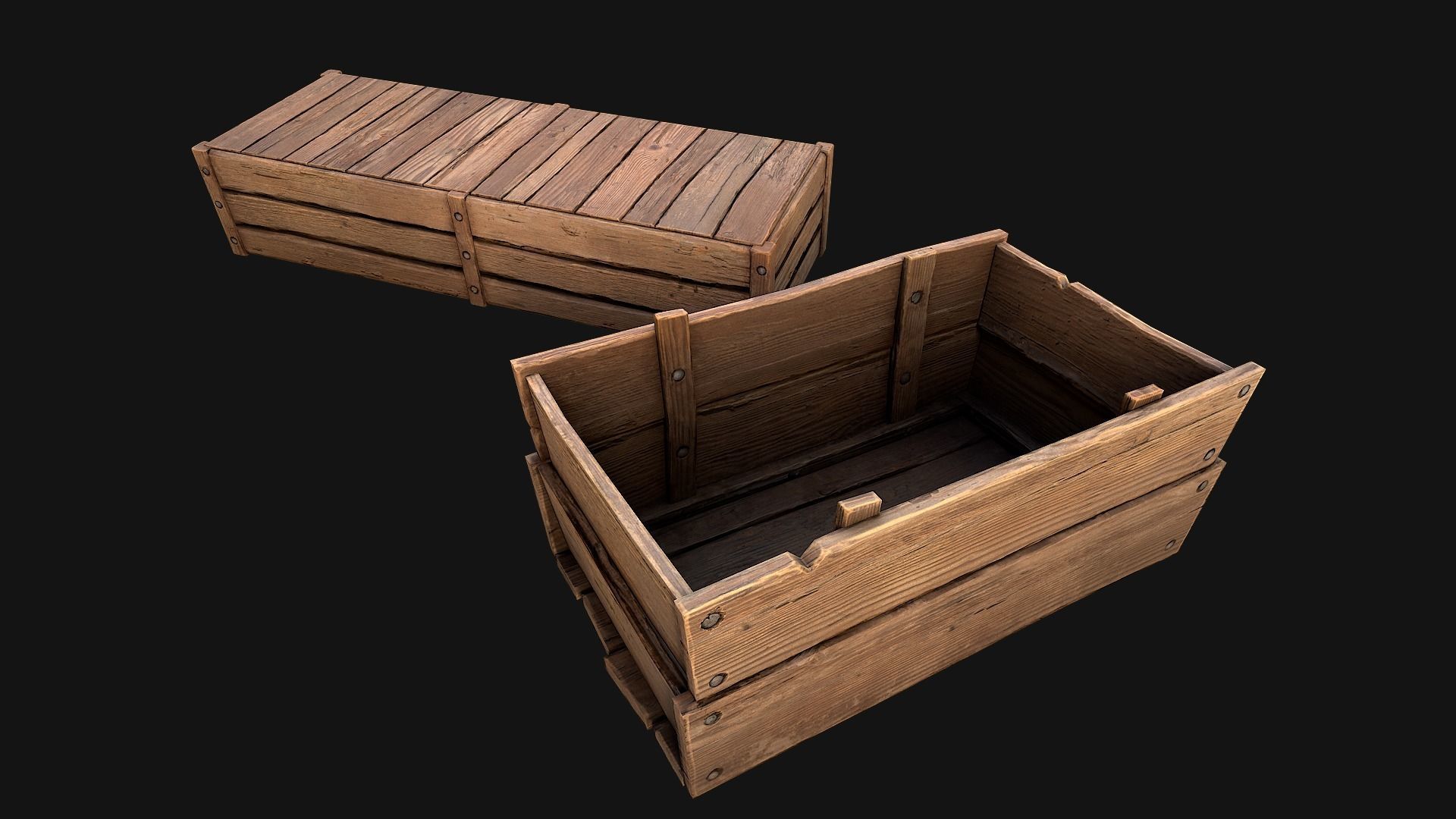 Cucumbers Box Crate Stand Low-poly 3D model_15