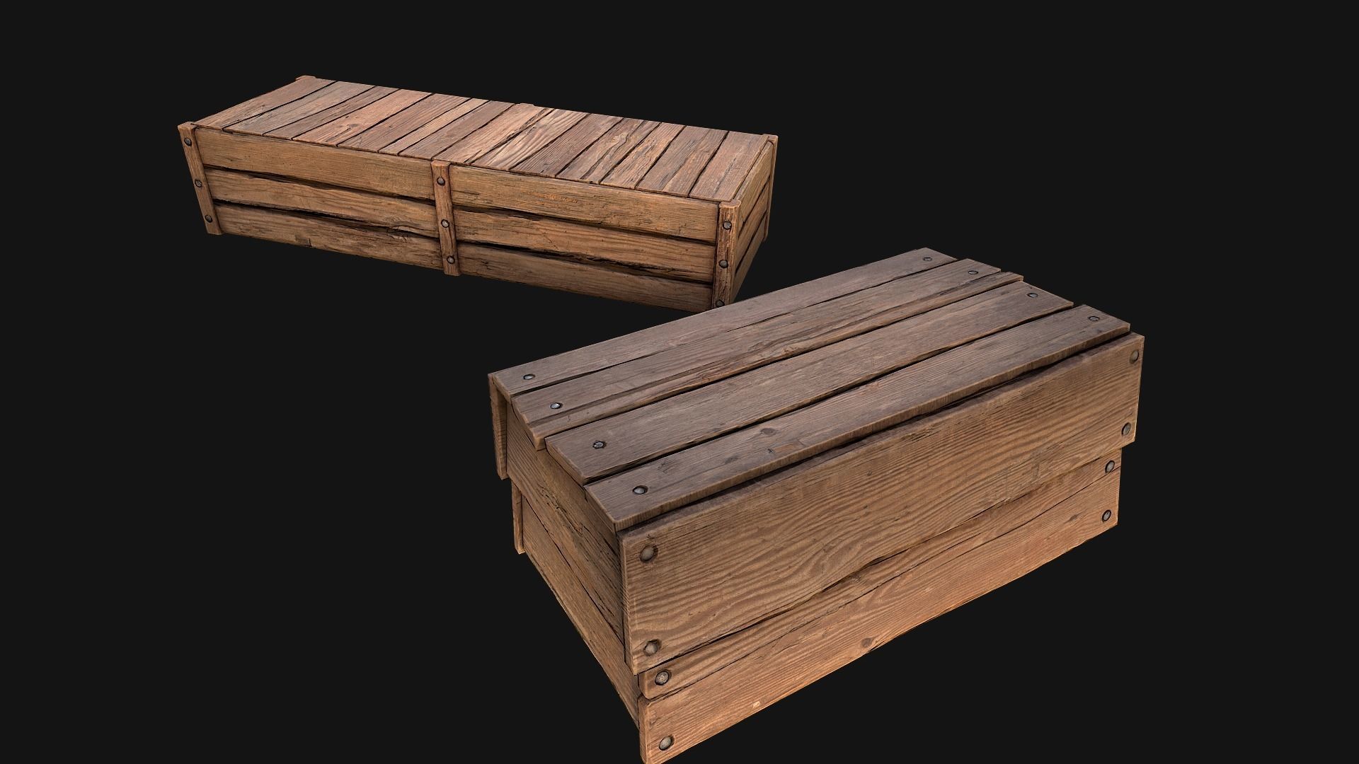 Cucumbers Box Crate Stand Low-poly 3D model_14