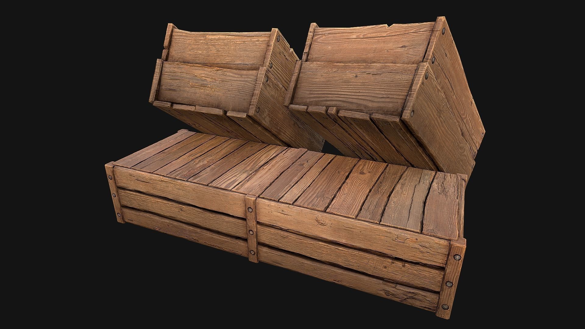 Cucumbers Box Crate Stand Low-poly 3D model_12