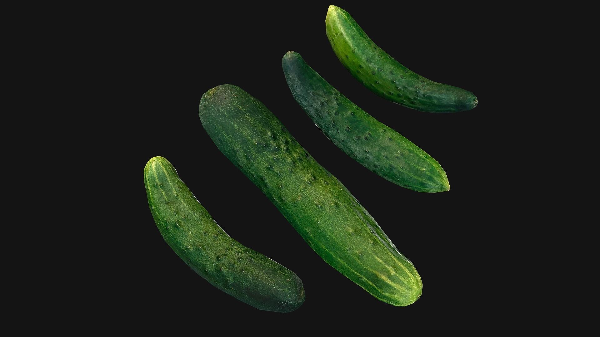 Cucumbers Box Crate Stand Low-poly 3D model_21