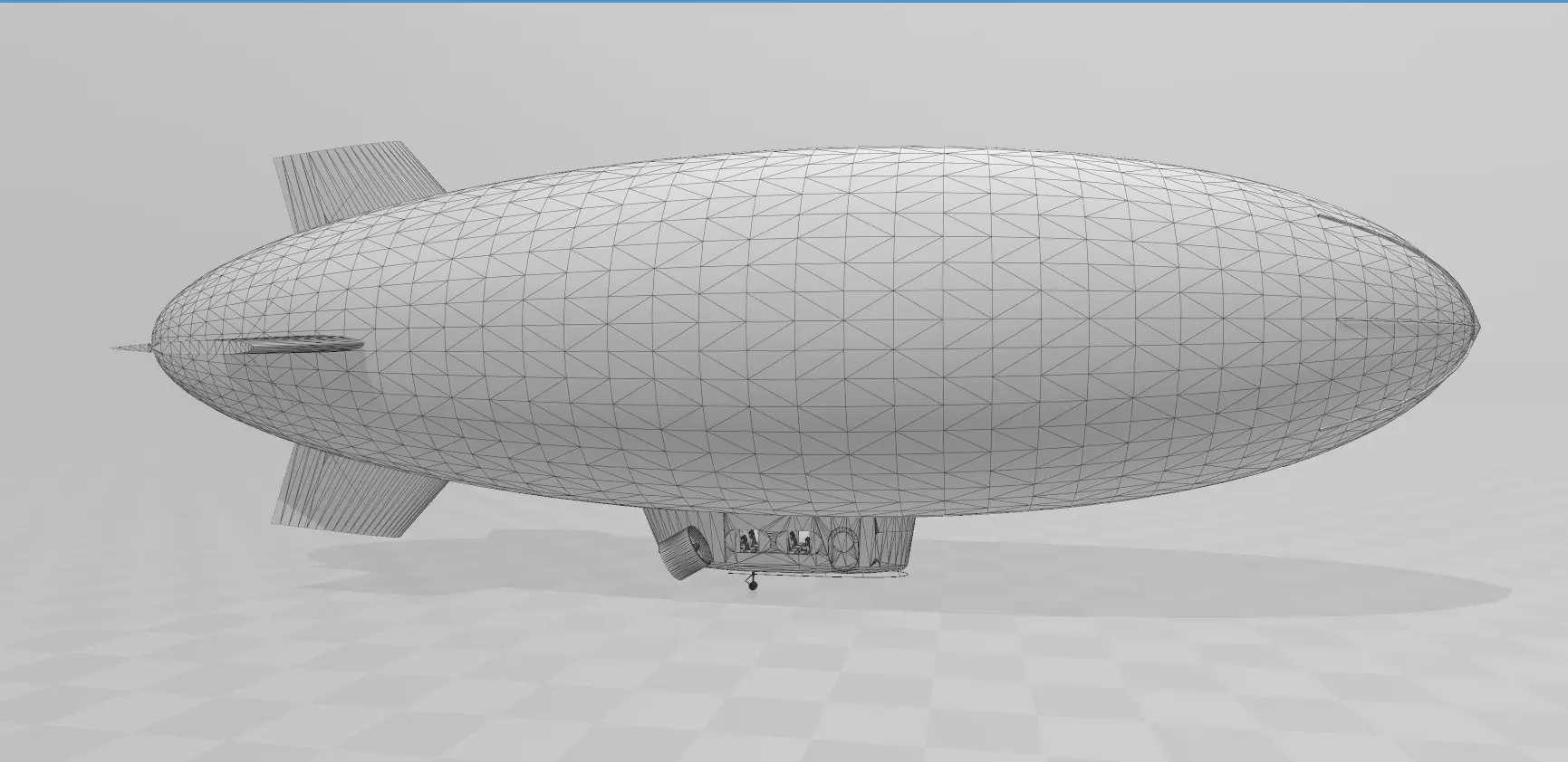 Airship parts of helicopter Free low-poly 3D model_0