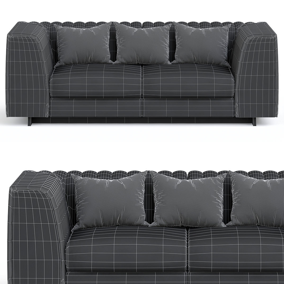 Harry Sofa 3d model Low-poly 3D model_2