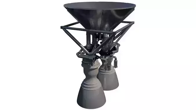 LR87 Rocket Engine Low-poly 3D model