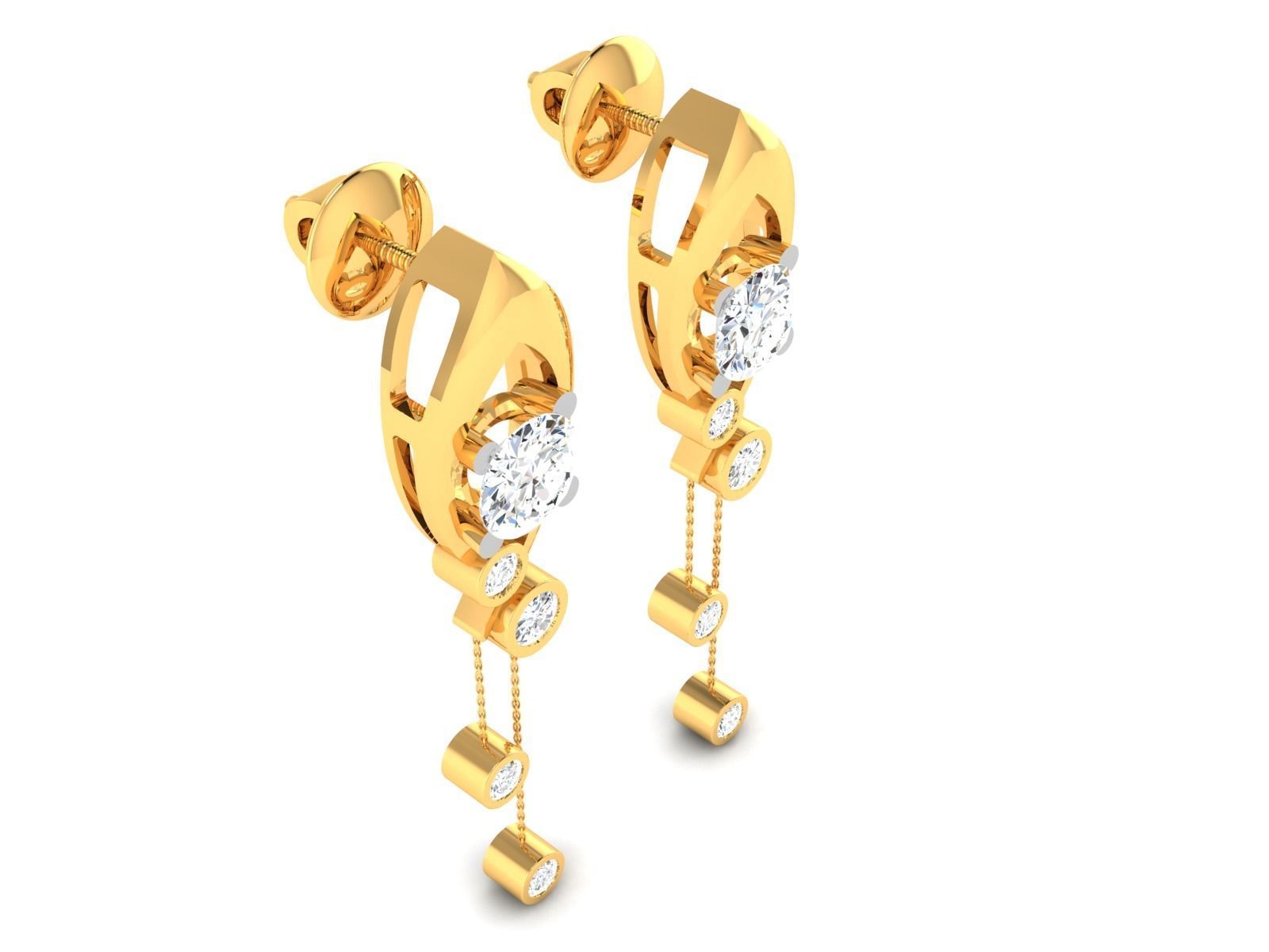 Women Earring 3dm STL OBJ FBX Render Details 3D print model_9