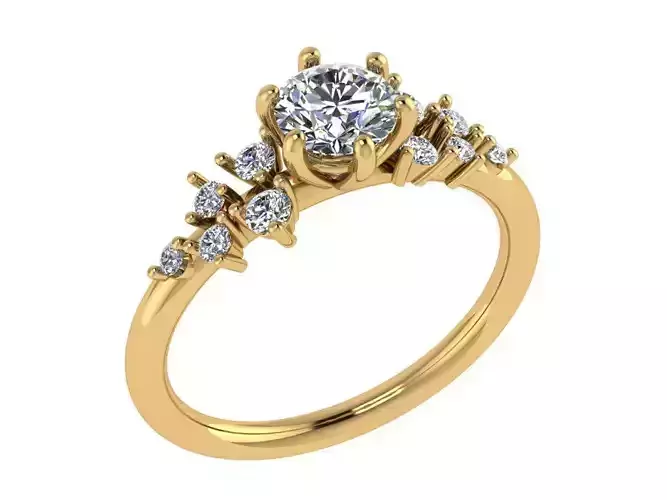 Ring207 gold engagement ring with diamonds