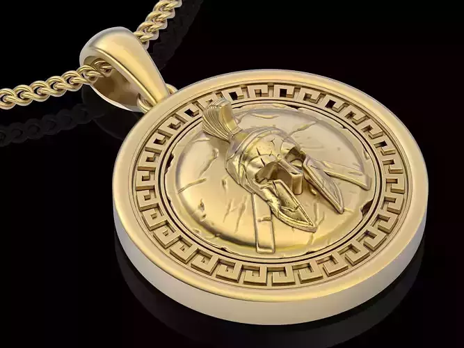 Spartacus shield pendant  jewelry printable 3D model