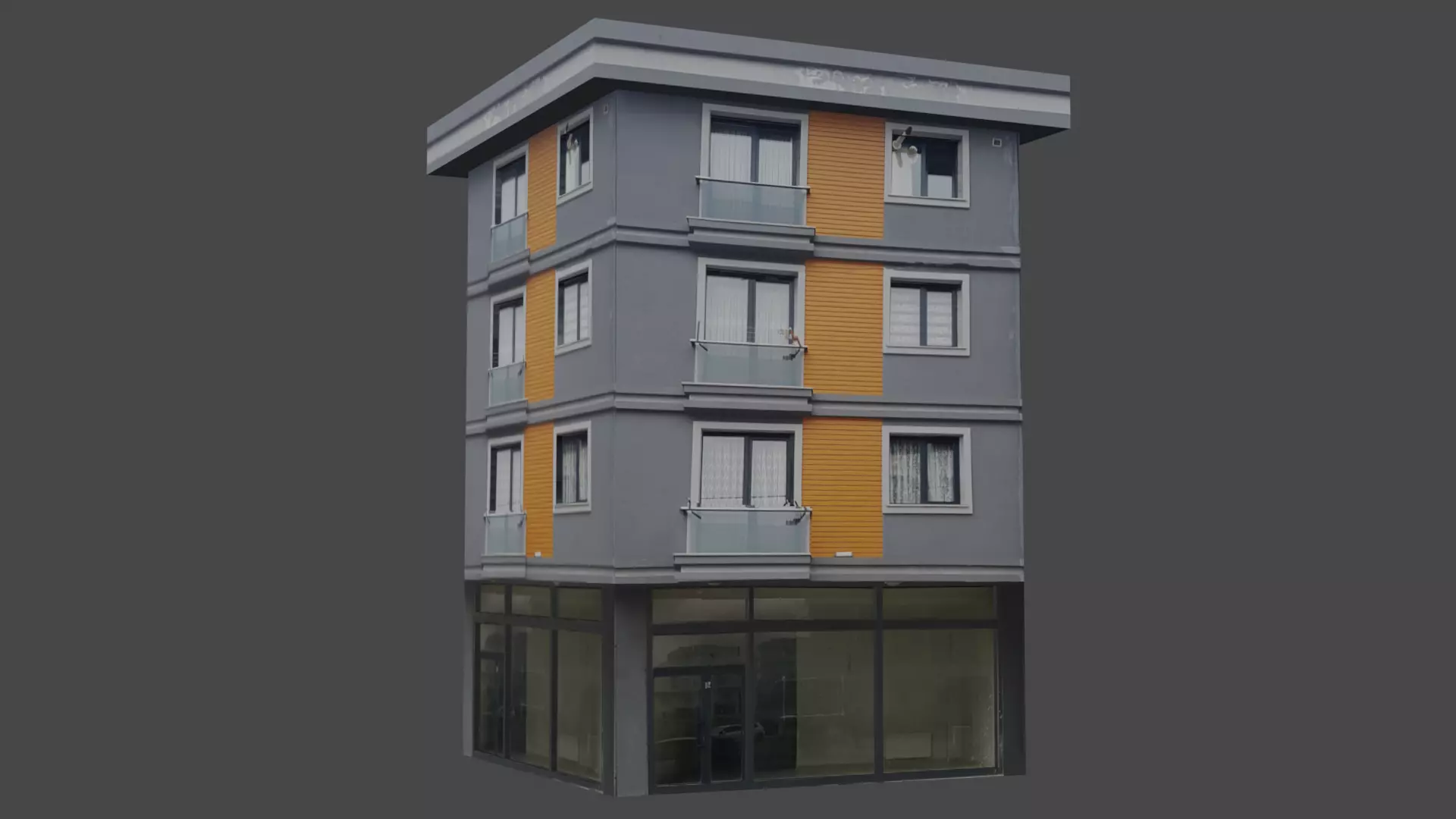 Architectural Building-10 Low-poly 3D model_0