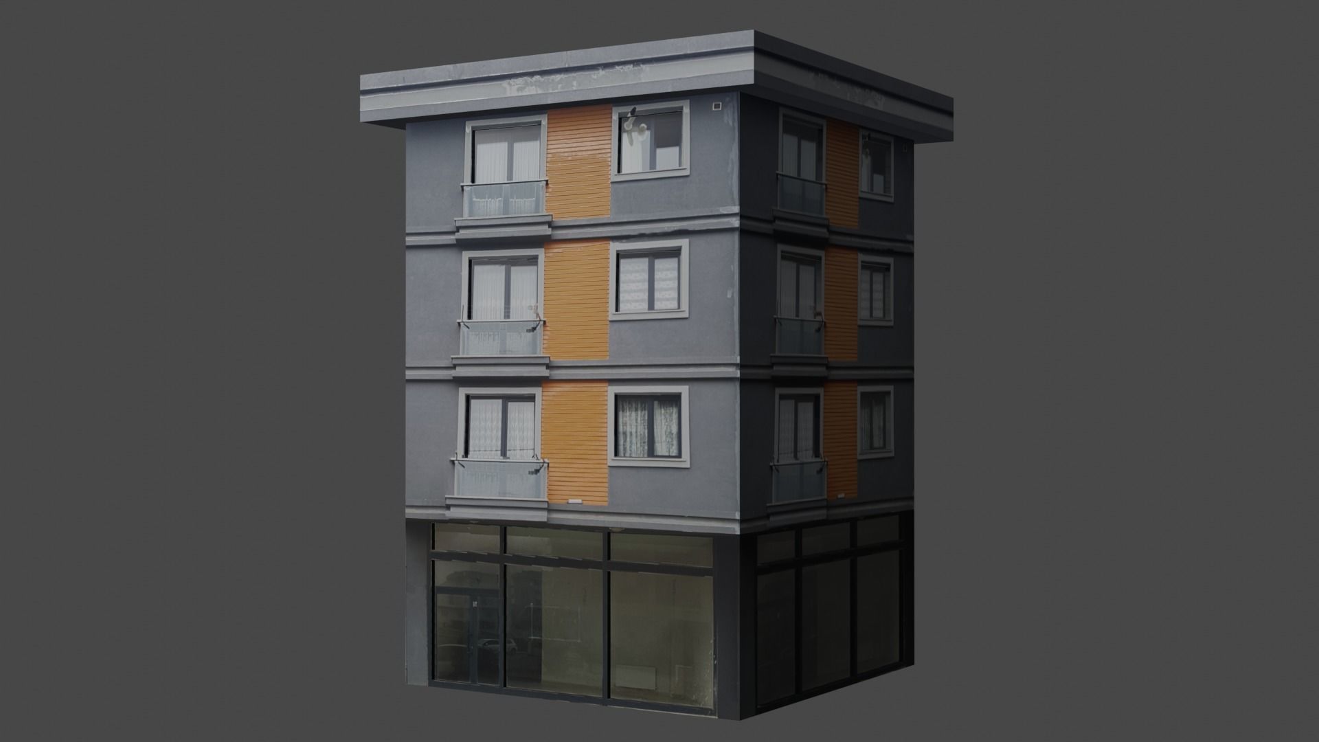 Architectural Building-10 Low-poly 3D model_1