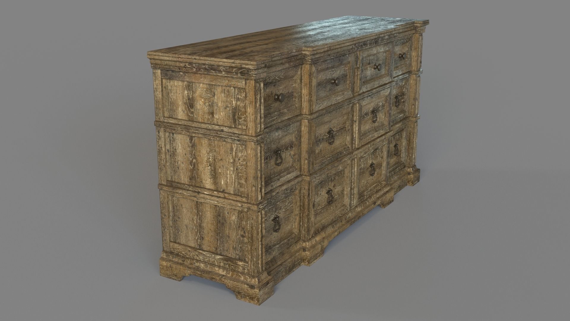 Bedroom La Grange Rolling Hill Nine-Drawer Dresser 3D model_2