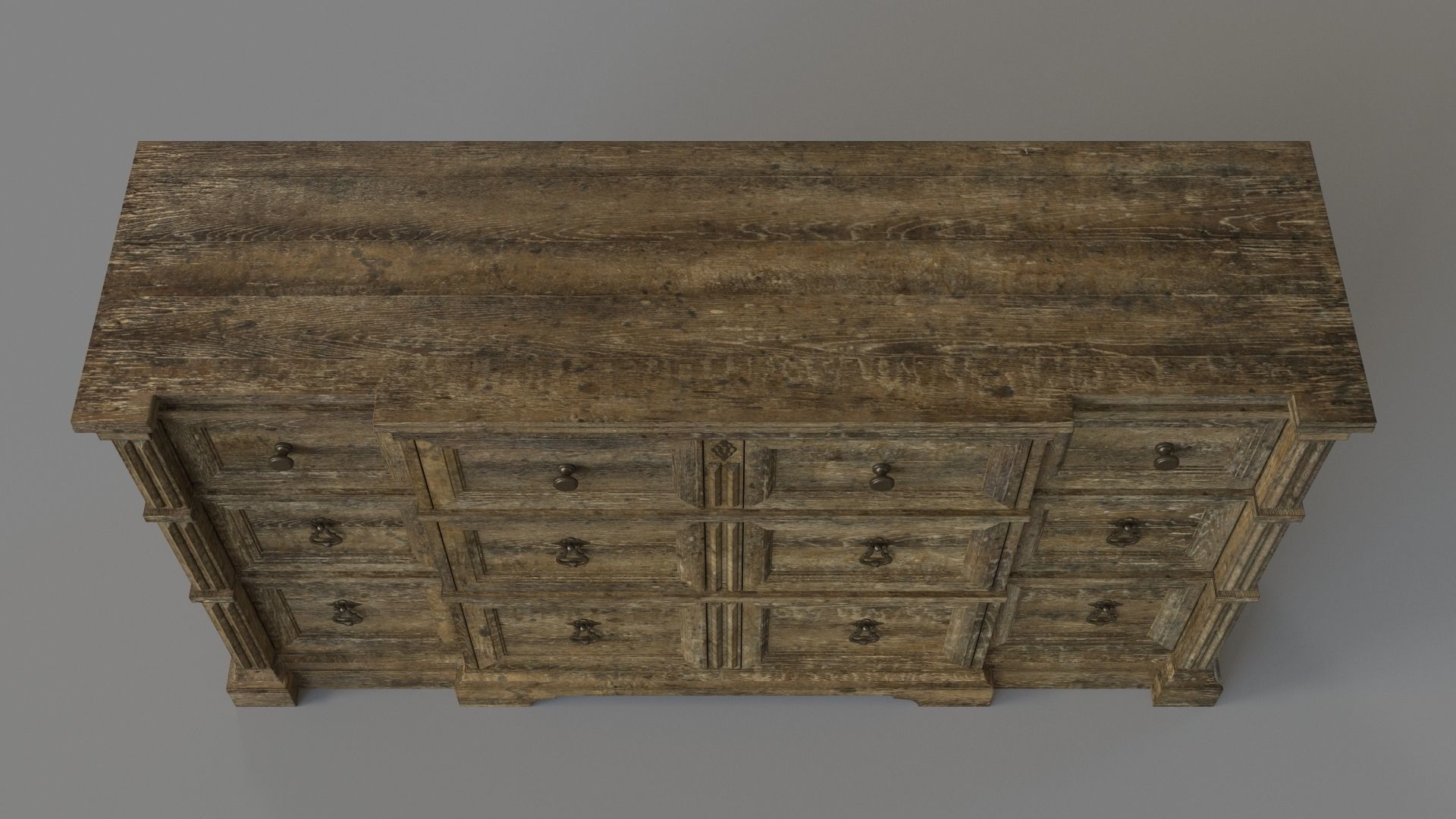 Bedroom La Grange Rolling Hill Nine-Drawer Dresser 3D model_3