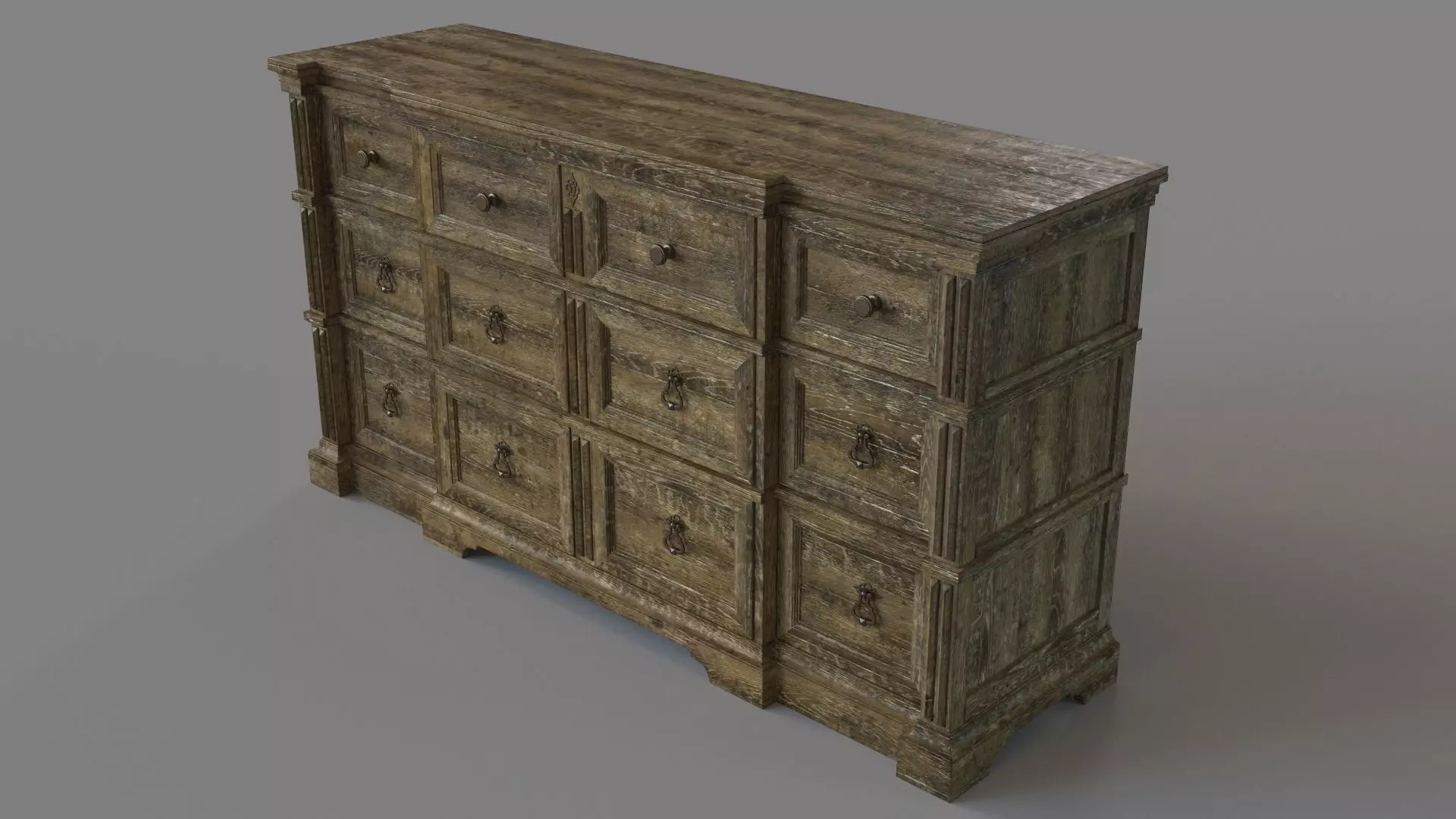 Bedroom La Grange Rolling Hill Nine-Drawer Dresser 3D model_0