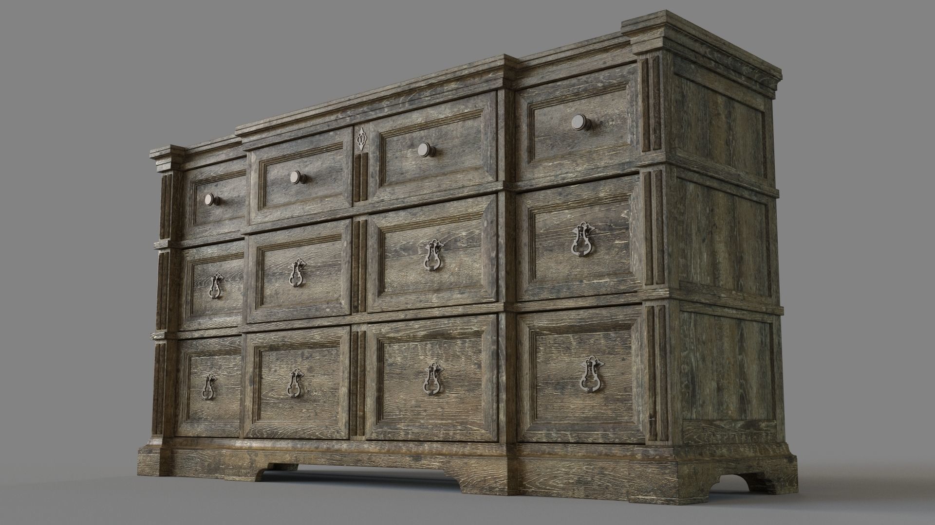 Bedroom La Grange Rolling Hill Nine-Drawer Dresser 3D model_4