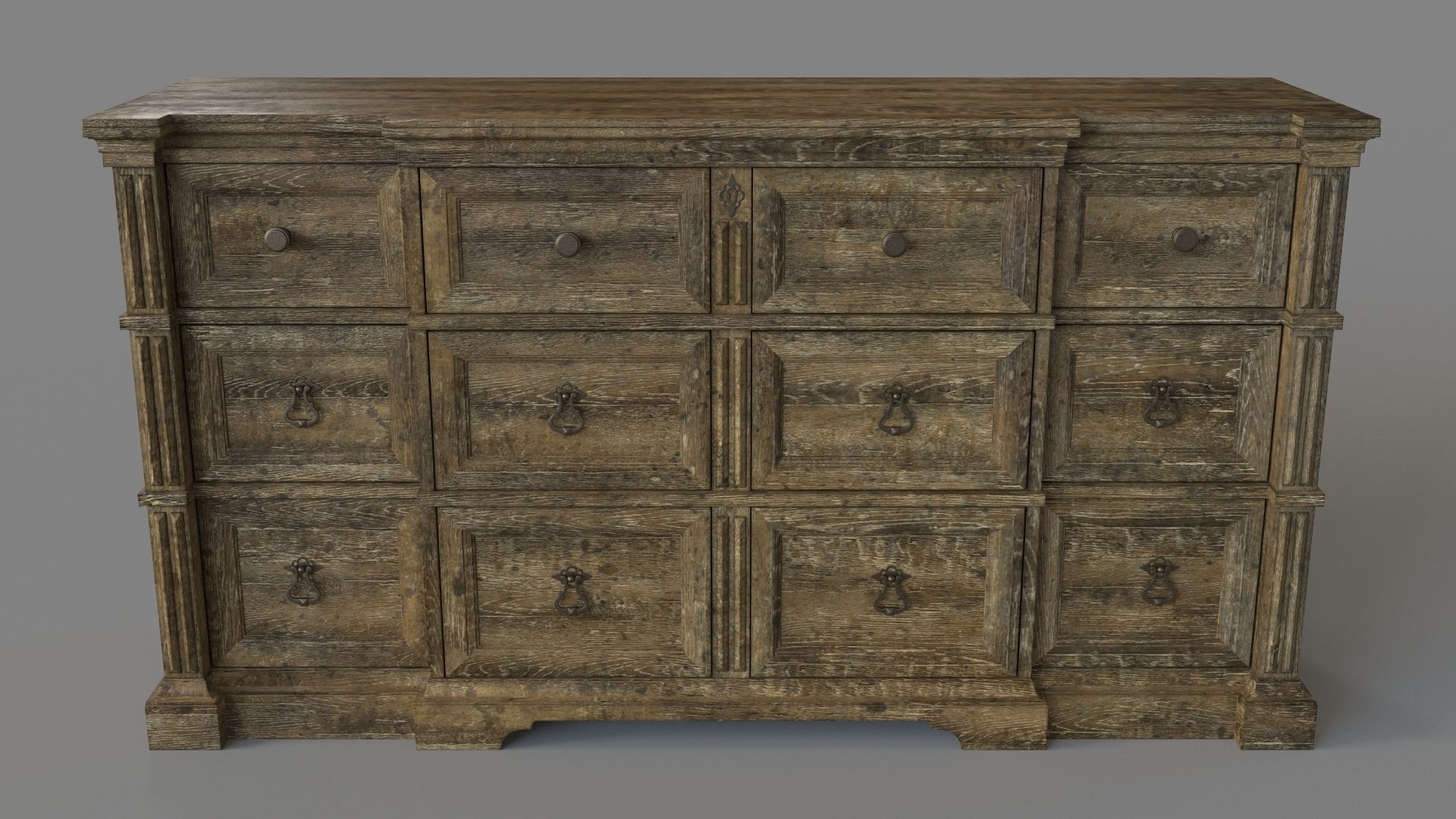 Bedroom La Grange Rolling Hill Nine-Drawer Dresser 3D model_1