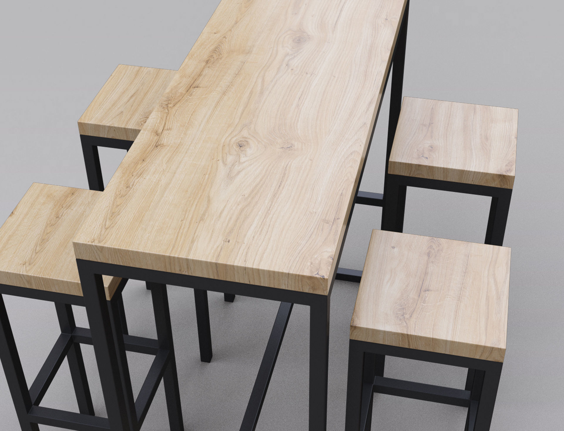 Bar Table and Chair 3D model_4