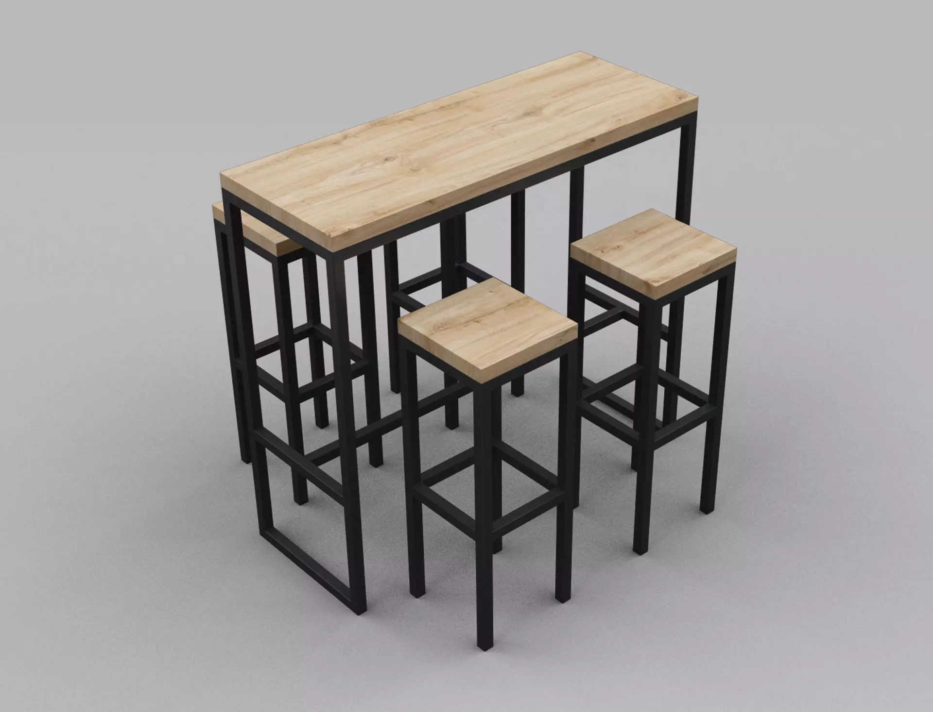 Bar Table and Chair 3D model_0