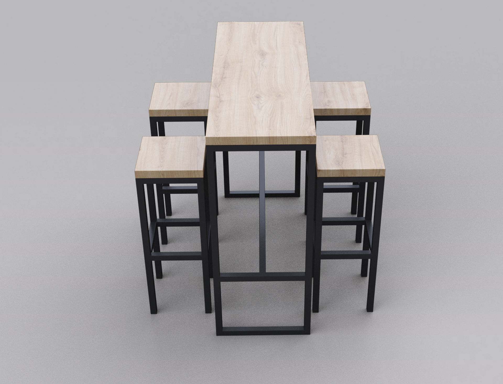 Bar Table and Chair 3D model_1