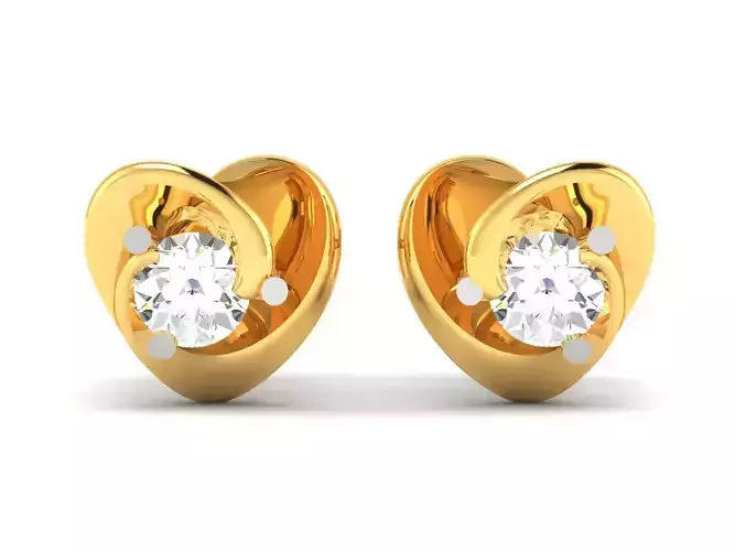 Women Heart Earring 3dm STL OBJ FBX Render Details