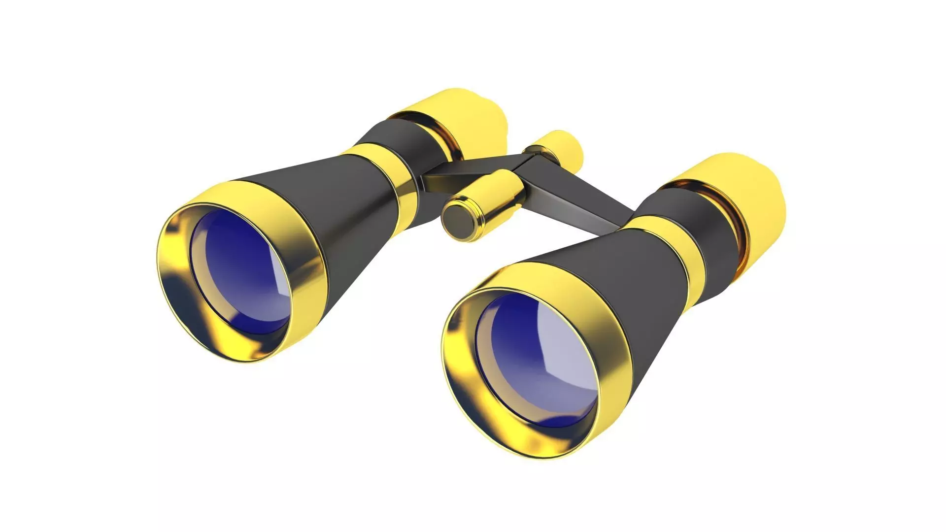 Gold mini binocular 3d model Free 3D model