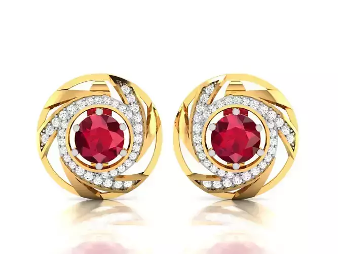 Women Earring 3dm STL OBJ FBX Render Details