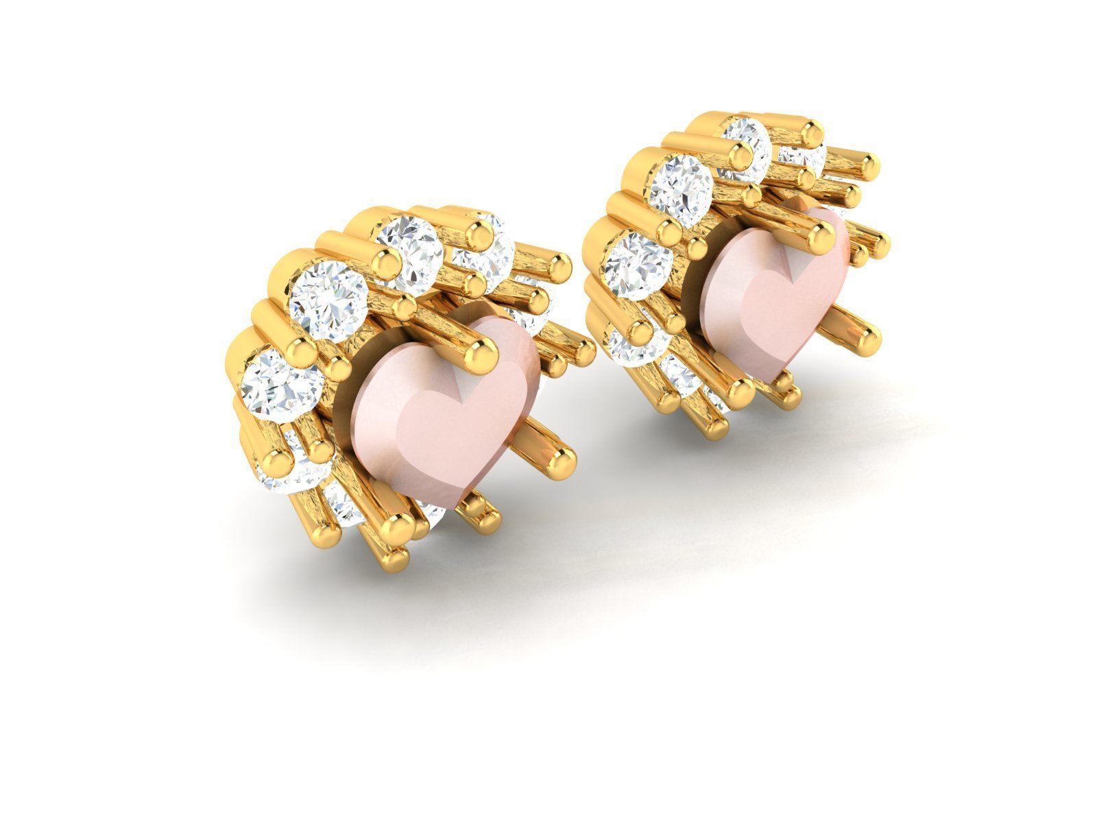 Women Heart Earring 3dm STL OBJ FBX Render Details 3D print model_1