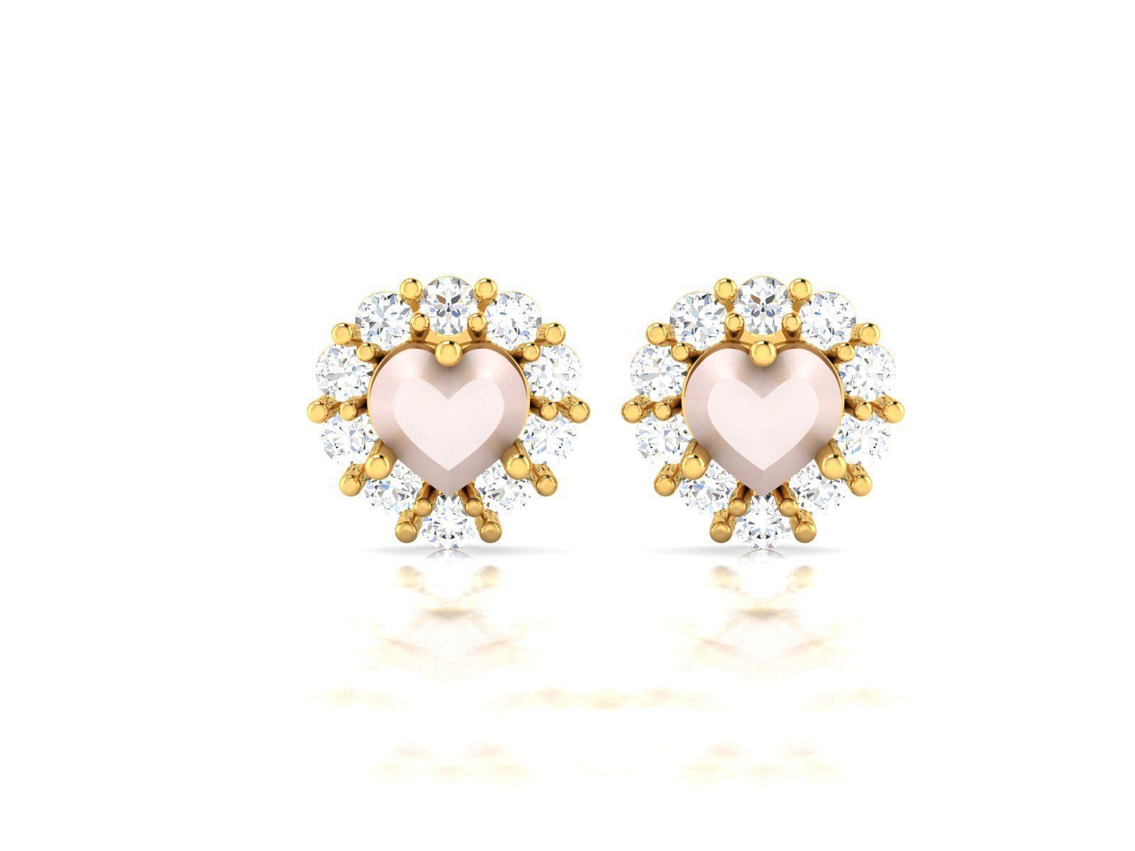 Women Heart Earring 3dm STL OBJ FBX Render Details 3D print model_3